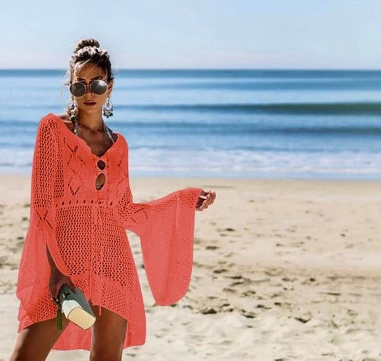 Merkloos Strandjurkje - Bikini Cover Up - Gehaakt Jurkje - Beach Dress - ONE SIZE - Oranje 3 Merkloos Strandjurkje - Bikini Cover Up - Gehaakt Jurkje - Beach Dress - ONE SIZE - Oranje - Afbeelding 3