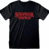 Merkloos Stranger Things - Logo - Black - T-Shirt - Maat S