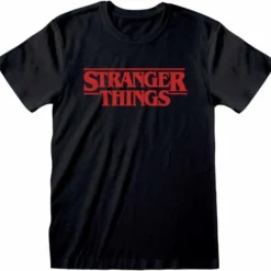 Merkloos Stranger Things - Logo - Black - T-Shirt - Maat S