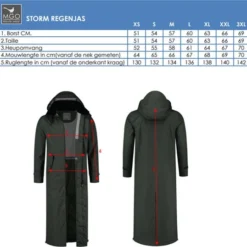 MGO Leisure Wear MGO Storm Extra Lange Regenjas - Dames Jack - Groen - Maat L -Dameskleding Verkoop 550x538 1