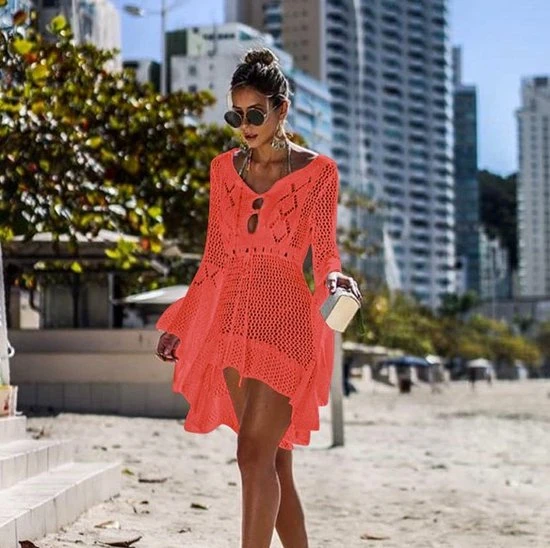 Merkloos Strandjurkje - Bikini Cover Up - Gehaakt Jurkje - Beach Dress - ONE SIZE - Oranje 2 Merkloos Strandjurkje - Bikini Cover Up - Gehaakt Jurkje - Beach Dress - ONE SIZE - Oranje - Afbeelding 2
