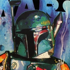 Star Wars Vintage Poster Boba Fett T-Shirt Zwart/Blauw - Officiële Merchandise -Dameskleding Verkoop 550x550 32