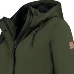 Travelin' Jack Elin Dames Softshell Jas Parka Lang - Groen - Maat 40 -Dameskleding Verkoop 550x550 78