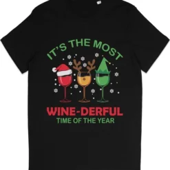 Stanley/Stella Dames En Heren T Shirt Kerstmis - Zwart - Maat L