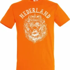 Vundy T-shirt Nederland Leeuw Print | Oranje Holland Shirt | WK 2022 Voetbal | Nederlands Elftal Supporter | Oranje | Maat XXL