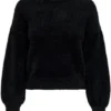 Only Trui Onlpiumo L/s Pullover Knt Noos 15235973 Black Dames Maat - M