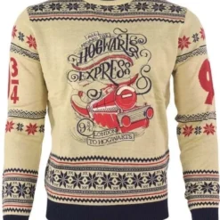 Merkloos Harry Potter Kersttrui Bruin Hogwarts Express - Foute Kersttrui - XL