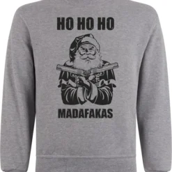 Logostar Sweater Zonder Capuchon - Jumper - Foute Kerst - Kerst Trui - Kerst Sweater - Ronde Hals Sweater - Christmas - Happy Holidays - S.Grey HoHoHo Madafakas - XXL