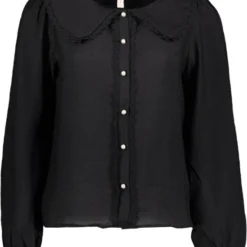 Only Blouse Onlgithe Ls Collar Button Top Wvn 15272775 Black Dames Maat - L