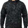 JC Blue Zwarte Hoodie Heren Met Capuchon - Met Rits - Light Sport Sweater - Camouflage Kleding - Maat S