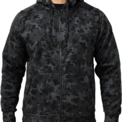 JC Blue Zwarte Hoodie Heren Met Capuchon - Met Rits - Light Sport Sweater - Camouflage Kleding - Maat S