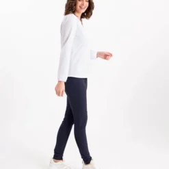 Blauwe Broek/Pantalon Van Je M'appelle - Dames - Travelstof - Maat S - 10 Maten Beschikbaar -Dameskleding Verkoop 550x653 4
