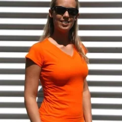 Sols Dames T-shirt V-hals Oranje 40 (L) -Dameskleding Verkoop 550x654 8