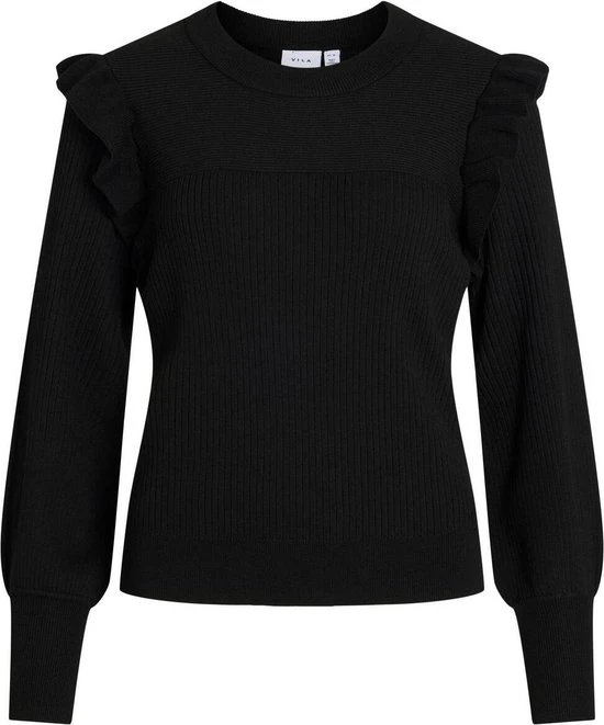 Vila Trui Vineira L/s Knit Top/3/lr 14083682 Black Dames Maat - M 1 Vila Trui Vineira L/s Knit Top/3/lr 14083682 Black Dames Maat - M