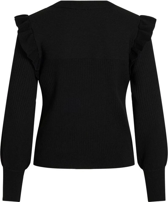 Vila Trui Vineira L/s Knit Top/3/lr 14083682 Black Dames Maat - M 2 Vila Trui Vineira L/s Knit Top/3/lr 14083682 Black Dames Maat - M - Afbeelding 2