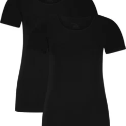 Bamboo Basics - T-shirts Kate (2-pack) Dames - Zwart - S