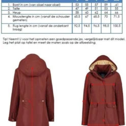 MGO Leisure Wear MGO Sue Wijn Rood - Dames Winterjas - Waterdicht En Winddicht - Teddy Voering - Regenjas Maat L -Dameskleding Verkoop 550x675 2