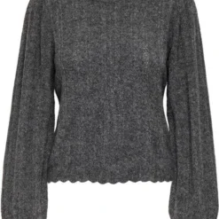 Jacqueline De Yong Trui Jdyspencer Life L/s Structure Pull. 15260262 Dark Grey Melange Dames Maat - L