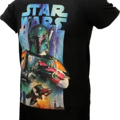 Star Wars Vintage Poster Boba Fett T-Shirt Zwart/Blauw - Officiële Merchandise -Dameskleding Verkoop 550x683 1