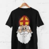 Feel Free Design Sinterklaas T-Shirt | Christmas | Cartoon | 100% Organisch Katoen | Zwart | Maat M