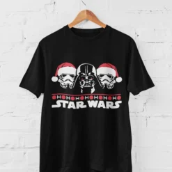 Feel Free Design Star Wars Christmas T-Shirt | Christmas | Movie | 100% Organisch Katoen | Zwart | Maat L