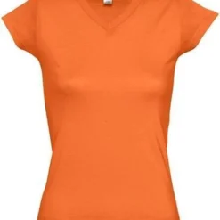 Sols Dames T-shirt V-hals Oranje 40 (L) -Dameskleding Verkoop 550x687 8