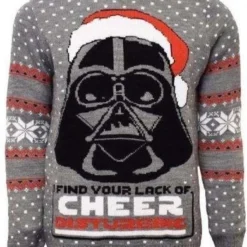 Merkloos Star Wars Kersttrui Grijs Darth Vader - I Find Your Lack Of Cheer Disturbing - Foute Kersttrui -L