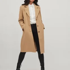 VILA VIPOKO LONG BELT COAT -NOOS Dames Jas - Maat 40 -Dameskleding Verkoop 550x695 1