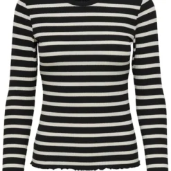 ONLY ONLEMMA LS O-NECK STRIPE TOP JRS NOOS Dames Top - Maat L