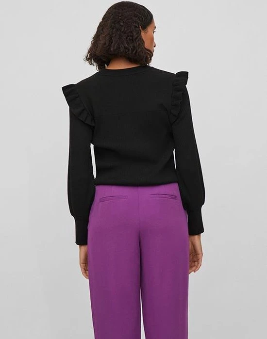 Vila Trui Vineira L/s Knit Top/3/lr 14083682 Black Dames Maat - M 8 Vila Trui Vineira L/s Knit Top/3/lr 14083682 Black Dames Maat - M - Afbeelding 8