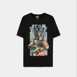 Star Wars Vintage Poster Boba Fett T-Shirt Zwart/Blauw - Officiële Merchandise -Dameskleding Verkoop 550x699 3