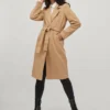 VILA VIPOKO LONG BELT COAT -NOOS Dames Jas - Maat 40