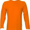 T'RIFFIC® EGO T-shirt Lange Mouw Single Jersey 100% Katoen Oranje Size L