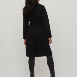 Vila Jas Vipoko Long Belt Coat -noos 14075129 Black Dames Maat - 34 -Dameskleding Verkoop 550x709