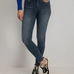 Only ONLBLUSH LIFE MID SK ANK RW REA422 NOOS Special Blue Grey Denim Dames Jeans - Maat S X L30 -Dameskleding Verkoop 550x711 96