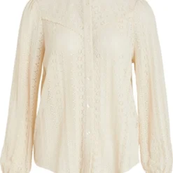 Vila Blouse Vichikka L/s Lace Shirt/3s 14081445 Birch Dames Maat - M -Dameskleding Verkoop 550x718 4