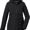 Killtec Dames Winterjas 38641/KOW 61 Zwart, Padded, Iets Langer Model -maat 42