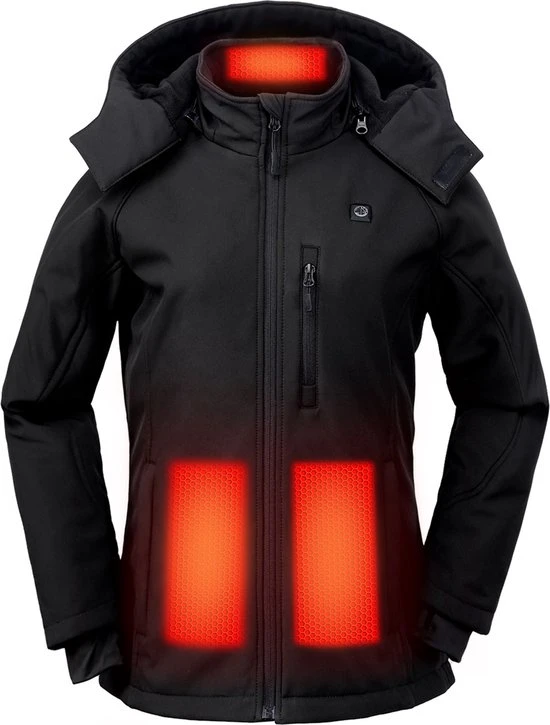 Sailwind Verwarmde Jas / Soft Shell / Dames / Zwart Incl. Powerbank 1 Sailwind Verwarmde Jas / Soft Shell / Dames / Zwart Incl. Powerbank