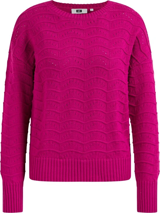 WE Fashion Dames Gebreide Trui Met Opengewerkt Dessin 1 WE Fashion Dames Gebreide Trui Met Opengewerkt Dessin