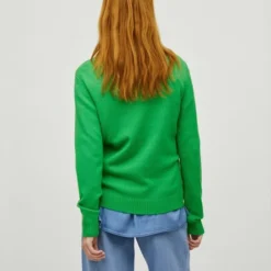 Vila Trui Viril O-neck L/s Knit Top - Noos 14054177 Kelly Green/dark Melan Dames Maat - L -Dameskleding Verkoop 550x733 233