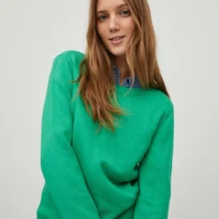 Vila Trui Viril O-neck L/s Knit Top - Noos 14054177 Kelly Green/dark Melan Dames Maat - L -Dameskleding Verkoop 550x733 234