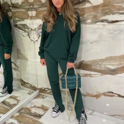 Merkloos Loungewear Set Miranda / Groen / Maat M