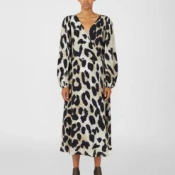 OBJECT OBJLEONORA L/S WRAP MIDI DRESS NOOS Dames Jurk - Maat 40 -Dameskleding Verkoop 550x733 501