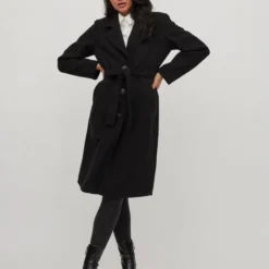 Vila Jas Vipoko Long Belt Coat -noos 14075129 Black Dames Maat - 34 -Dameskleding Verkoop 550x733 52
