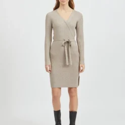 VILA VIRIL WRAP L/S KNIT DRESS - NOOS Dames Jurk - Maat M -Dameskleding Verkoop 550x733 529