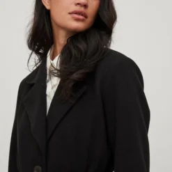 Vila Jas Vipoko Long Belt Coat -noos 14075129 Black Dames Maat - 34 -Dameskleding Verkoop 550x733 53