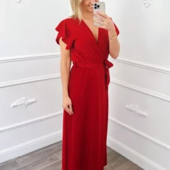 Dressqode Maxi Glitter Jurk Rood