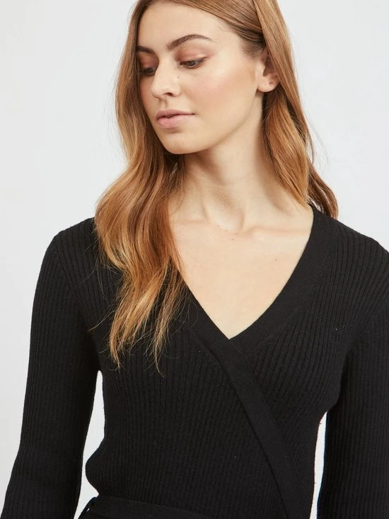VILA VIRIL WRAP L/S KNIT DRESS - NOOS Dames Jurk - Maat L 10 VILA VIRIL WRAP L/S KNIT DRESS - NOOS Dames Jurk - Maat L - Afbeelding 10