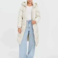 Vero Moda Jas Vmnoe Long Coated Coat Boos Birch Dames - Maat XS -Dameskleding Verkoop 550x733 586