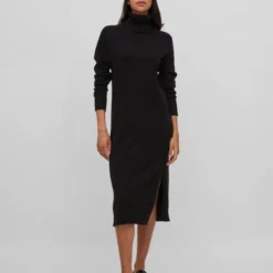 VILA VIRIL ROLL NECK L/S MIDI DRESS - NOOS Dames Jurk - Maat S